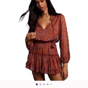 Rust Paisley Long Sleeve Romper